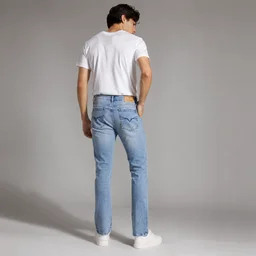 Guess What Men's Light Blue Straight Fit Distressed Jeans | Heavy Ripped Denim | Guess What - 40, Light Blue