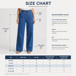 Guess What Women's Mid Blue Wide Leg Elastic Waist Jeans | High Waist Palazzo Denim | Guess What - 28, Mid Blue