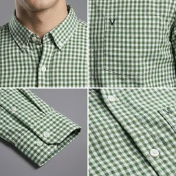 Guess What Allen Solly Men's Green & White Gingham Check Full Sleeve Shirt | Slim Fit Cotton Casual Shirt | Classic Check Office Wear Shirt for Men | guess what - L, Green