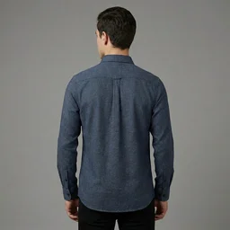 Guess What U.S. Polo Assn. Men's Navy Blue Textured Full Sleeve Shirt | Tailored Fit Casual Cotton Shirt | USPA Micro Texture Shirt for Men Online India | guess what - L, Navy Blue