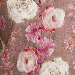 Guess What Women's Dusty Rose Floral Tunic Co-ord Set | Linen Blend | GuessWhat - L, DUSTY ROSE