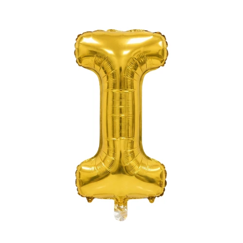14 Inch Golden Letter “I” Foil Balloon
