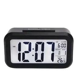 Digital Alarm Clock with Automatic Sensor, Date and Temperature Display, Compact Desk Table Clock for Students, Home, Office, Bedroom, Living Room,Home Decor, Corporate Use (Black Digital) - Black