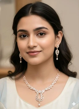 DSH Fashion Rose Gold Leaf & Vine Bridal Jewelry Set – Crystals Embellished Teardrop Necklace with Matching Leaf-Drops Earrings for Weddings, Ethereal Garden Rose Gold Suite: Shimmering Cubic Zirconia Swirl Necklace & Delicate Teardrop Earrings Set.