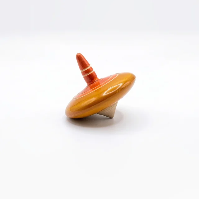 ClyPa Wooden Spinning Top Lattu Toy – Traditional Indian Bhovra for Kids | Handmade Eco-Friendly Educational Toy - 5.5cm X 5.5cm X 5cm