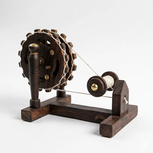 ClyPa Wooden Charkha Toy – Handmade Traditional Spinning Wheel