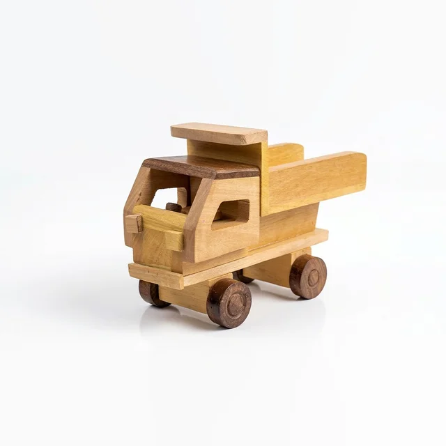 ClyPa Wooden Dump Truck Toy โ Handmade Eco-Friendly Tipper Truck - 18cm X 13cm X 8cm