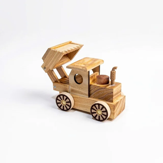 ClyPa Wooden JCB Toy โ Handmade Excavator Traditional Vehicle - 15cm X 13cm X 8cm