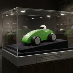 ClyPa Clypa Green Wooden Green Classic Retro Style Racing Car Toy With Driver - 14cm x 8cm x 6cm