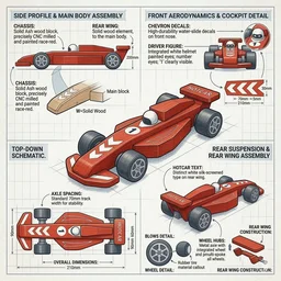 ClyPa Clypa Red And Grey Formula Racing Car Model With Decals Race Car Toy - 18cm X 7cm X 4cm