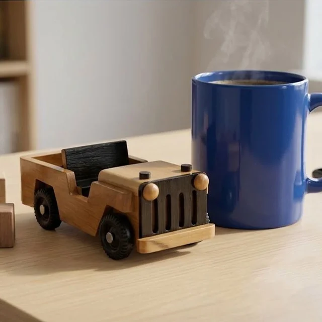 ClyPa Wooden Open Jeep Toy โ Classic Utility Vehicle for Kids