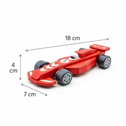 ClyPa Clypa Red And Grey Formula Racing Car Model With Decals Race Car Toy - 18cm X 7cm X 4cm