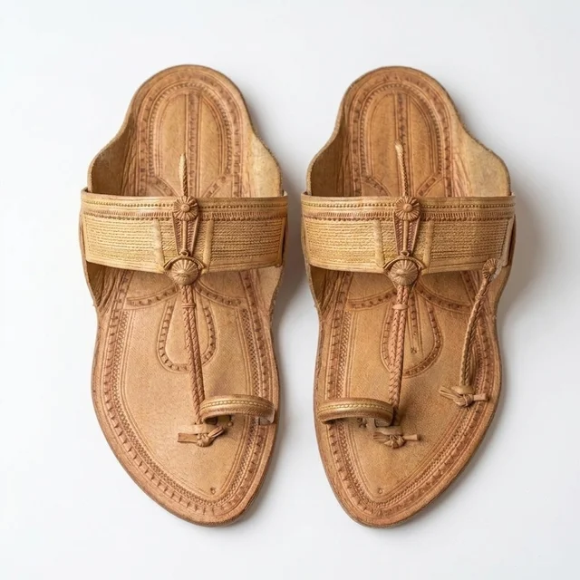 ClyPa Authentic Amdar Kapshi Kolhapuri Chappal for Men & Women | Handmade Traditional Kolhapur Leather Sandals | Comfortable Ethnic Footwear -