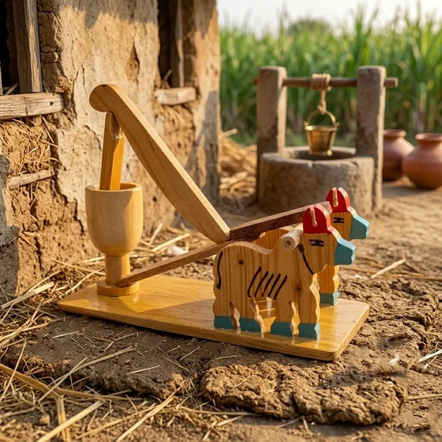 ClyPa Clypa Red And Teal Wooden Traditional Balancing Desk Novelty Drinking Bird Toy - 21cm X 16cm X 8cm