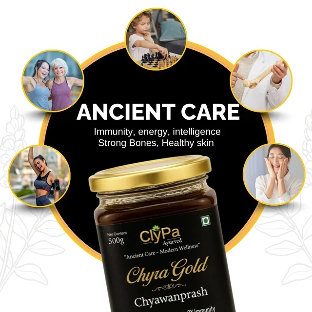 ClyPa Chyra Gold Ayurvedic Chyawanprash – Ayurvedic Rejuvenation for Mind & Body - 500gm - 500gm