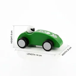 ClyPa Clypa Green Wooden Green Classic Retro Style Racing Car Toy With Driver - 14cm x 8cm x 6cm