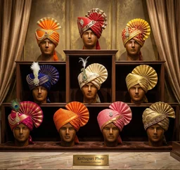 ClyPa Traditional Kolhapuri Pheta Cloth – Handcrafted Maharashtrian Royal Turban Made from Pure Silk with Authentic Kolhapur Styling - White