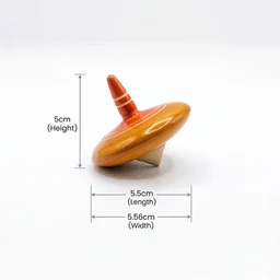 ClyPa Wooden Spinning Top Lattu Toy – Traditional Indian Bhovra for Kids | Handmade Eco-Friendly Educational Toy - 5.5cm X 5.5cm X 5cm