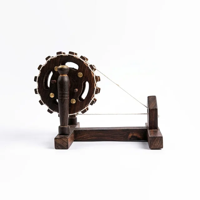 ClyPa Wooden Charkha Toy – Handmade Traditional Spinning Wheel