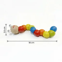ClyPa Wooden Flexible Bead Toy โ Caterpillar Design Baby Toy - 18cm X 3.5cm X 3.5cm