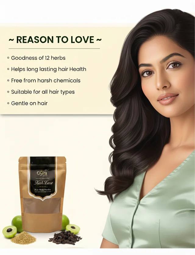 ClyPa KeshLuxe 100% Ayurvedic Hair Wash Powder for Hair Loss & Dandruff - 100gm - 100gm