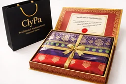 ClyPa Authentic Traditional Maharashtrian Nauvari Saree for Women – Silk Blend with Zari Border