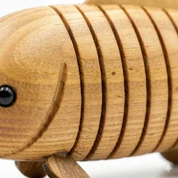 ClyPa Clypa Brown Articulated Timber Trout Handcrafted Wooden Fish Sculpture With Flexible Motion - 25cm X 9cm x 4cm