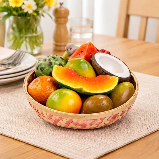 ClyPa Clypa Multicolor Realistic Tropical Display Artificial Fruit Basket - 23cm X 23cm X 14cm