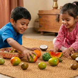 ClyPa Clypa Multicolor Realistic Tropical Display Artificial Fruit Basket - 23cm X 23cm X 14cm