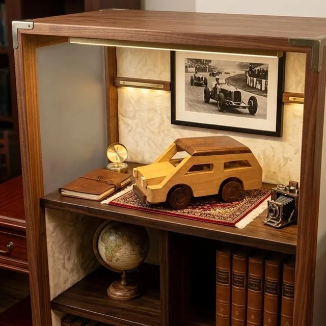 ClyPa Clypa Multicolor Handcrafted Wooden Style With Openable Hood Toy Car Suv - 18cm X 8cm X 8cm