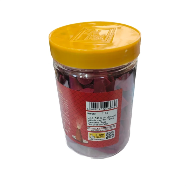 Gulab Dhoop Cone Jar 100g