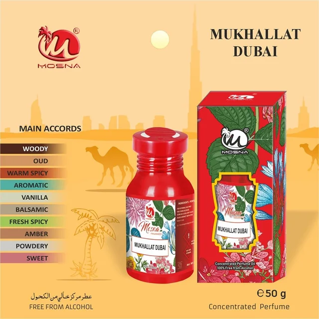 Mosna Mukhallat Dubai Unisex Luxury Attar Perfume 50ml
