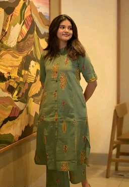 YAGNIK FASHION Daily Wear Stylish Kurti Set For Women - XL, Olive