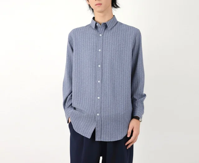 Men Blue Stripe Shirt