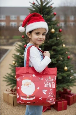 Adorable Christmas Tote Bag for Kids - 12 x 8 x 14 Centimeters