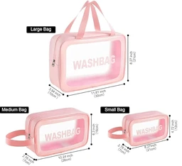 Makeup Bag Travel Toiletries Organizer Cosmetic Bags Wash Bag Pouch for Travel Kit Toiletry Bag Portable Organizer Case Carry Pouch for Women Bathroom Set of 3