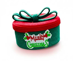 Fibre Gold Christmas Decor Baskets - 25D x 25W x 15H Centimeters