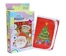 Christmas Trifold Faux Leather Wallet Santa Theme - 22.5 X 11.5 X 2 cm