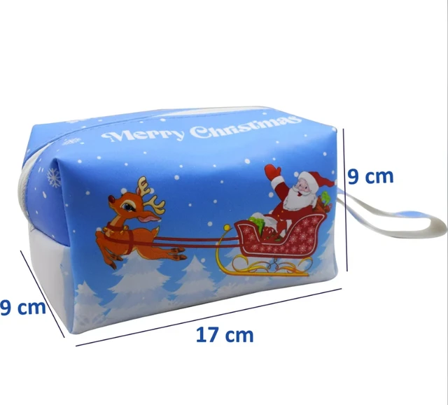 Christmas Theme Multipurpose Pouch for Kids Party Return Gifts set of 3pc