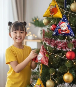 π CHRISTMAS THEME UNIQUE POUCH FOR TREE DECORATION OR MULTIPLE USE POUCHπ set of 6 pc