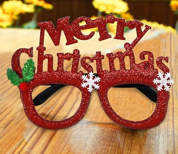 Christmas Eyeglasses/Goggles Merry Christmas Party Props (Set of 2)