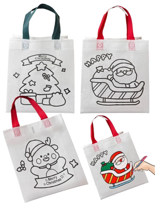 piece Christmas theme Reusable Hand Carry Bags (set of 12)