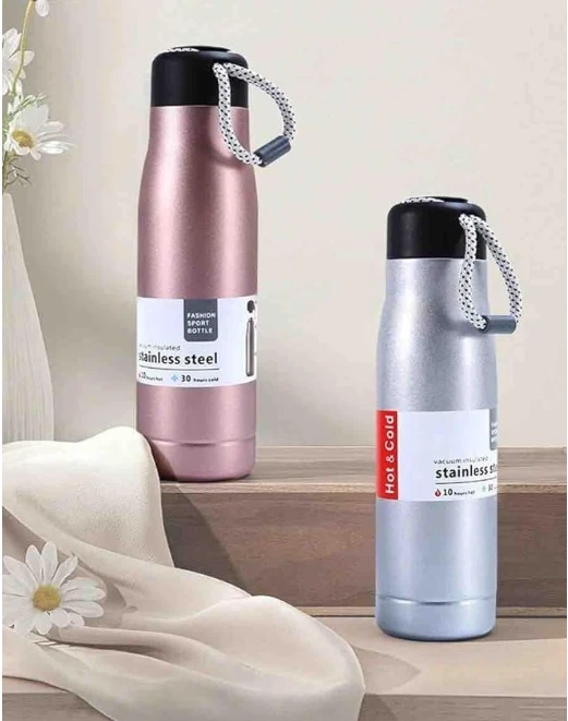 Stainless Steel Vacuum Flask 500ml | Double Wall Insulated Hot & Cold Water Bottle | Leak-Proof BPA-Free Steel Thermos for Travel, Office, Sports & Home (Multicolor)