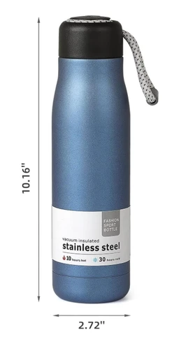 Stainless Steel Vacuum Flask 500ml | Double Wall Insulated Hot & Cold Water Bottle | Leak-Proof BPA-Free Steel Thermos for Travel, Office, Sports & Home (Multicolor)
