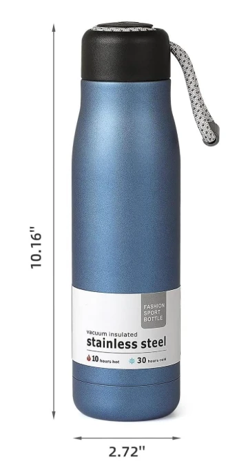 Stainless Steel Vacuum Flask 500ml | Double Wall Insulated Hot & Cold Water Bottle | Leak-Proof BPA-Free Steel Thermos for Travel, Office, Sports & Home (Multicolor)