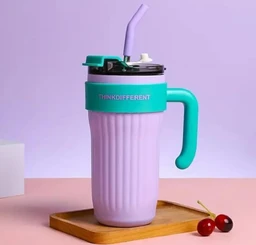 800ml Insulated Travel Mug Tumbler with Handle Double Wall Water Bottle Straw Cups Stainless Steel Coffee Mug with Straw Office Gym Outdoor Home Mug