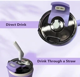 800ml Insulated Travel Mug Tumbler with Handle Double Wall Water Bottle Straw Cups Stainless Steel Coffee Mug with Straw Office Gym Outdoor Home Mug