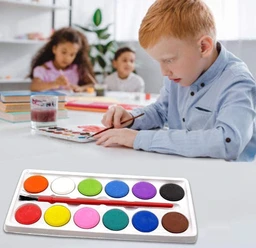 Watercolor Tray Coloring Kit for Painting with Artist Paint Brush for Children School Supplies/Party Favors and Gifts for Girls/Boys Return Gifts for Kids Birthday Party (set of 6pc)