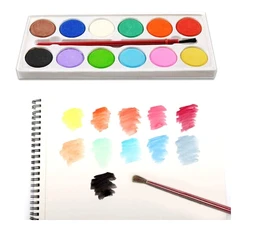Watercolor Tray Coloring Kit for Painting with Artist Paint Brush for Children School Supplies/Party Favors and Gifts for Girls/Boys Return Gifts for Kids Birthday Party (set of 6pc)