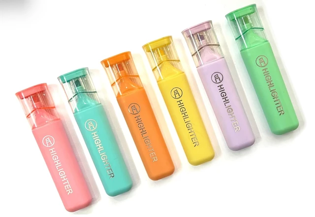 Definite Art Patel Shades Big Highlighter for Office College School Notes highlighting Color of Blue, Green, Pink, Purple, Yellow, Orange (Pastel Highlighters, Pack of 6)
